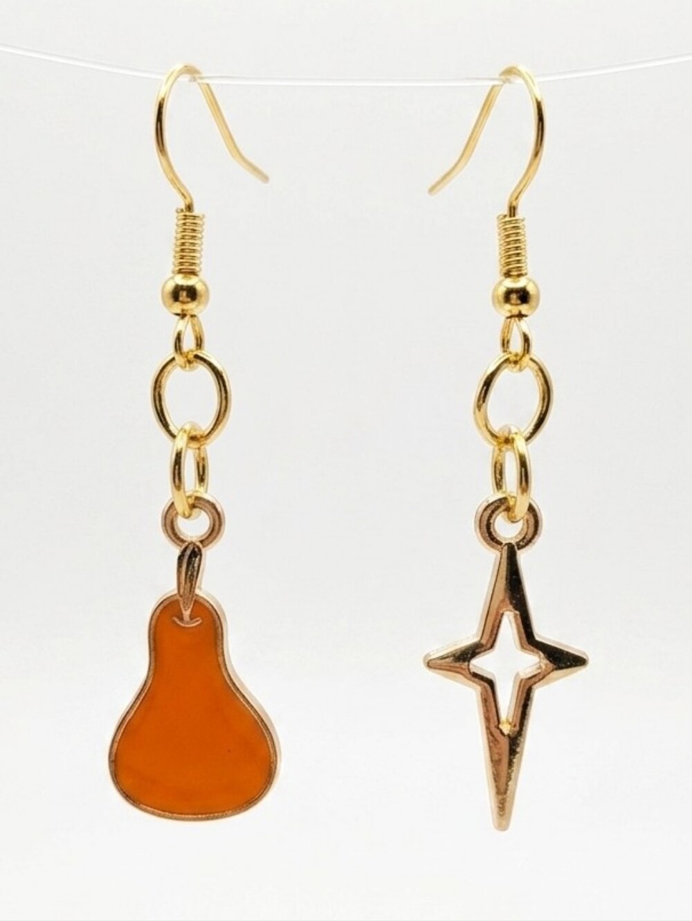 Fruity Dangle Earrings - Gold Tone, Summer - Picture 5 of 6